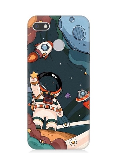General Mobile Gm 8 Go Uyumlu Sevimli Astronot Uzay Macerası Desenli Silikon Kılıf