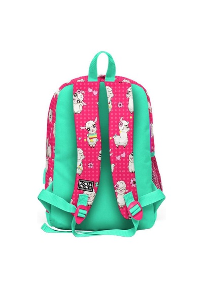 Neon Mercan Su Yeşili Alpaka Desenli Coral High Kids Usb'li 3 Lü Okul Çanta Seti Goset0123268