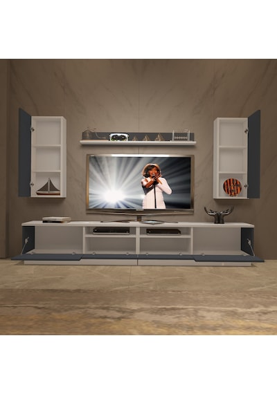 Decoraktiv Trendstyle 5220da Mdf Tv Ünitesi Tv Sehpası Beyaz - Antrasit