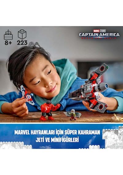 LEGO® Marvel Kaptan Amerika ile Red Hulk Savaşı 76292 - 7 Yaş ve Üzeri Süper Kahraman Jeti İçeren Yaratıcı Oyuncak Yapım Seti (223 Parça)