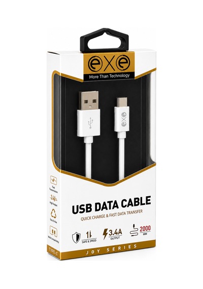Exe Usb-a To Type-c Hızlı Şarj Ve Veri Aktarım Kablosu 3.4a 2 Metre