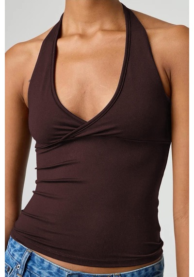 Seeh Kahverengi Boynu Bağlamalı Body Sh223