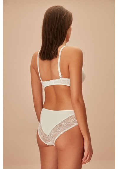 Suwen Lacy Soft Dantelli Külot Sw8375036 Ekru