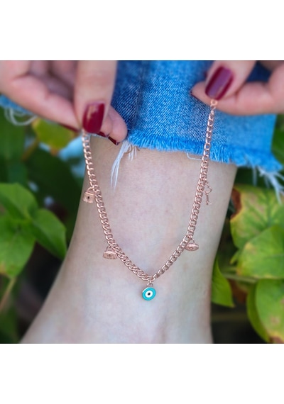 Rose Gold Kaplama Gümüş Dilek Halhalı Gümüş