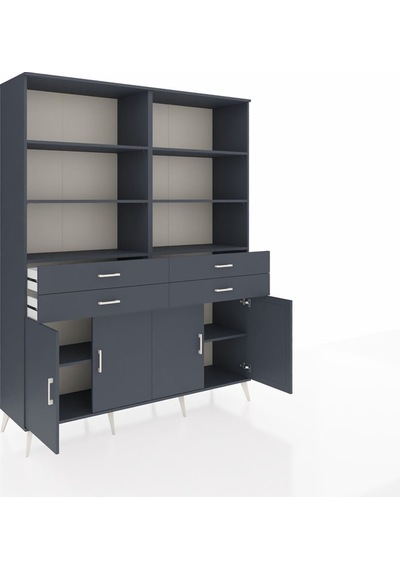 Hyperion Gardrop 8 Raflı 4 Çekmeceli 4 Kapaklı 176x44x221 Antrasit-antrasit Antrasit Hyperion Gardrop 8 Raflı 4 Çekmeceli 4 Kapaklı 176x44x221 Antrasit-antrasit Antrasit