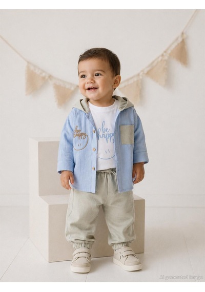 Concept Kids Concept Gömlekli 3 Lü 6-18 Ay Takım - Mavi