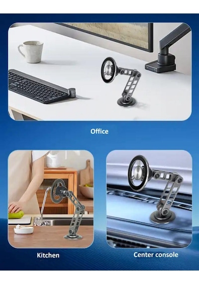 Metal Araç İçi Telefon Tutucu Ayarlanabilir 360 Dönen Evrensel Manyetik Telefon Tutucu