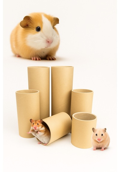 6 Lı Doğal Kağıt Tünel Seti Ginepig, Hamster Ve Kemirgenler İçin Çevre Dostu Oyun Tüneli