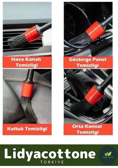Premium Oto Uyumlu Araç Detaylı Temizlik Fırçası-5+1 Oto Araba Yıkama Klima Temizleme Fırçası