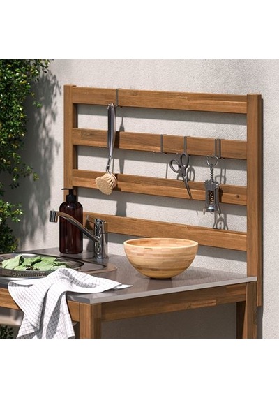 Ikea Nämmarö Dış Mekan Lavabo Ünitesi, Açık Kahverengi-paslanmaz Çelik, 80x62 Cm, Bataryasız