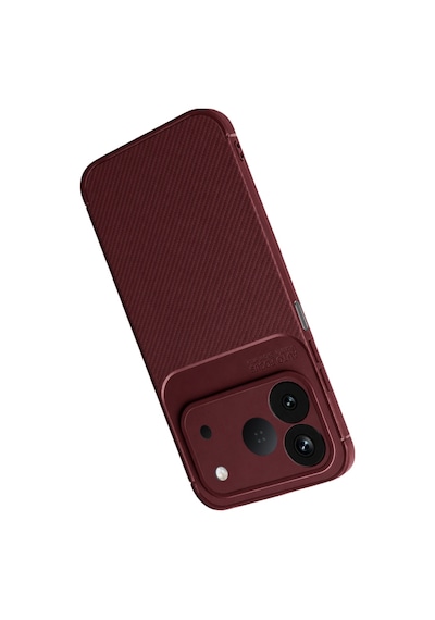 Tecno Spark 50 4g Kılıf Karbon Silikon Case Bordo