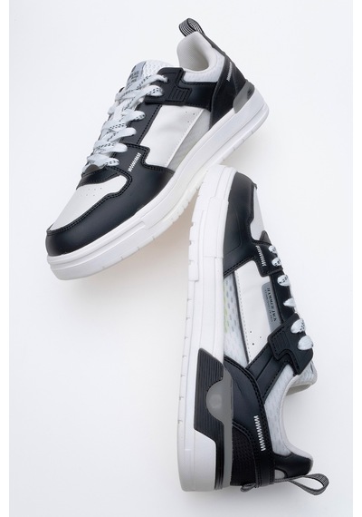 Hammer Jack Erkek Kalın Taban Bağcıklı Sneaker Gerçek Deri Hj 25205m Beyaz/siyah