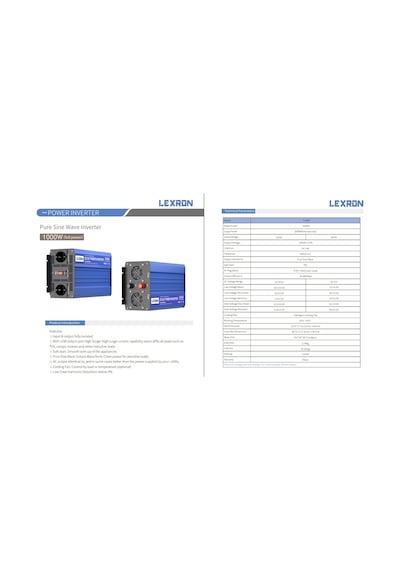 Lexron 12 Volt 1000 Watt 1 Kw Tam Sınus İnverter - Invertor
