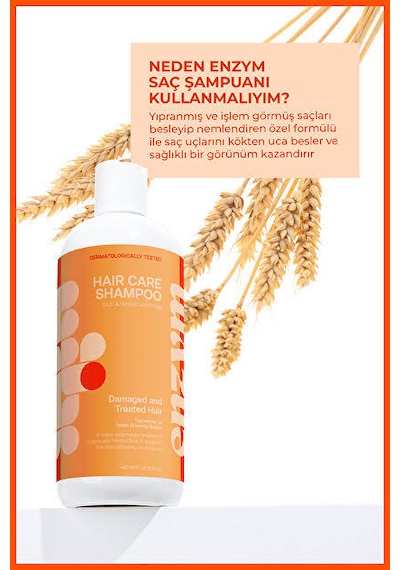 Enzym Cosmetıcs Kuru, Yıpranmış Ve Işlem Görmüş Saçlar Için Saç Bakım Şampuanı 400 Ml Tuzsuz