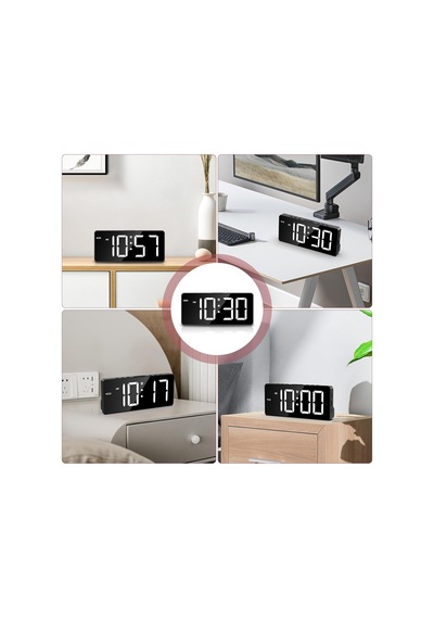 Tr Büyük Dijital Çalar Saat, Yatak Odası İçin Led Çalar Saat, Hafta Göstergeli 7 '' Şarj Edilebilir Masa Saati, Diğer
