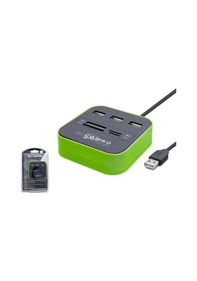 Hadron Hdx7006 Usb Hub 3 Port +Tf &Sd&Card Reader