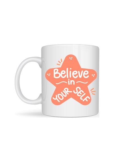 Bezos Believe İn Yourself Porselen Kupa Model 127 Motivasyon Mesajlı, Kahve & Çay Kupası, Sevdiklerine Anlamlı Hediye Agc Çok Renkli