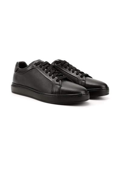 Gönderi(R) Gönderi R Erkek Siyah Bağcıklı Kauçuk Taban Hakiki Deri Sneaker Ddma83531641 Siyah