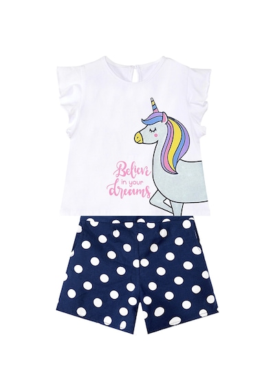 Denokids Sim Unicorn Kız Çocuk T-shirt Poplin Şort Takım Çok Renkli Denokids Sim Unicorn Kız Çocuk T-shirt Poplin Şort Takım Çok Renkli