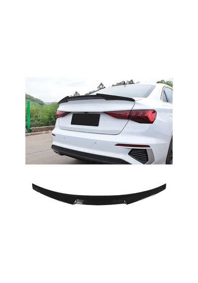 Audi A3 Sedan 2021+ Piano Black Boyalı M4 Yarasa Spoiler