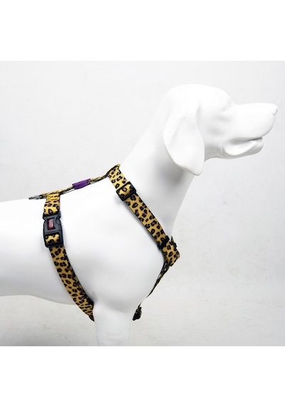 Leopard H-tipi Göğüs Tasması Ayarlanabilir, Konforlu Ve Dayanıklı Desenli Köpek Tasması L