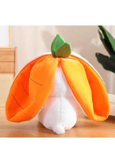 Fermuarlı Havuç Tavşan Peluş Oyuncak 20cm Tüylü Tavşan Hediyelik Yumoş Arkadaş Çok Renkli
