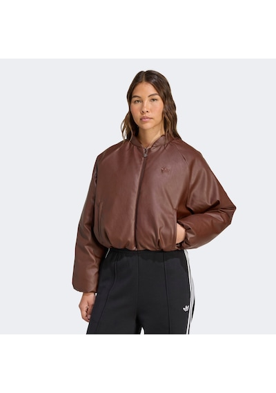 Adidas Pleather Bomber Kadın Kahverengi Ceket Jx3014