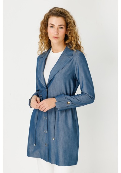 Tencel Ceket Mavi-mavi Mavi