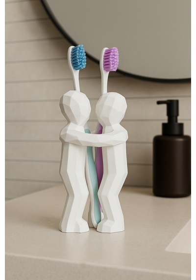 3d Hediye Çiftler İçin Diş Fırçalığı Minimalist Banyo Aksesuarı Geri Dönüştürülmüş Pla 13 X 9 Cm 26311935