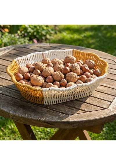 Büro Ev Ofis Düzeni İçin Çift Renkli Plastik Rattan Oval Ekmek Meyve Sepeti Diğer