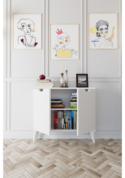 Elegant 2 Kapaklı Dekoratif Konsol Beyaz