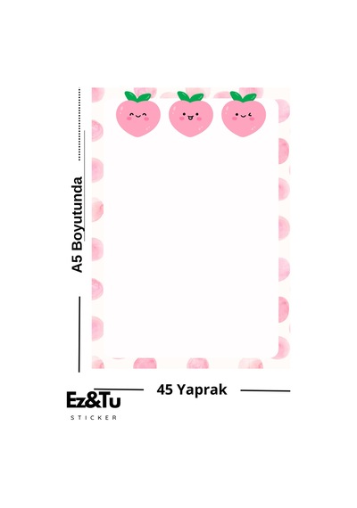 Tatlı Şeftaliler A5 Defter 45 Yaprak Pastel Koleksiyon Çok Renkli