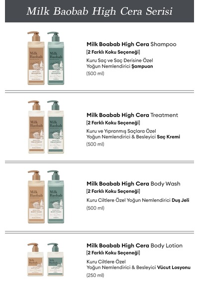 Kuru Ciltlere Özel Yoğun Nemlendirici Duş Jeli Mılk Baobab High Cera Body Wash Pear&freesia Armut