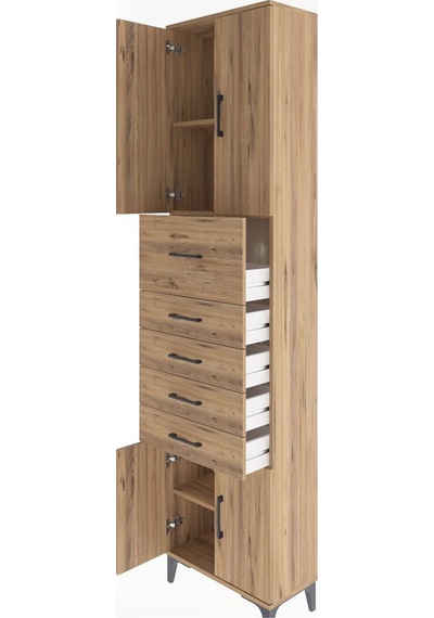 Arges Dolap 3 Raflı 5 Çekmeceli 4 Kapaklı 60x30x243 Çam-çam Çam Arges Dolap 3 Raflı 5 Çekmeceli 4 Kapaklı 60x30x243 Çam-çam Çam