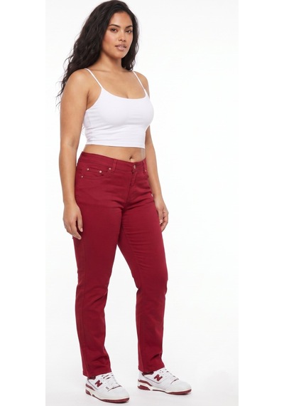 Bıgsıe Kadın Renkli Düşük Bel Kanvas Pantolon Blt-01029 Bronz