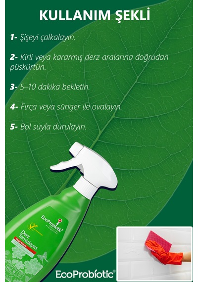 Organik Derz Temizleyici Sprey Fayans Arası 500 Ml Tekli