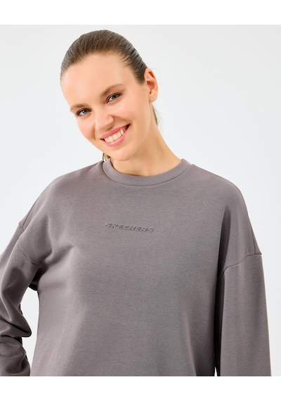 Skechers W Essential Crewneck Sweatshirt Kadın Gri Sweatshirt S2610011-3920 Gri