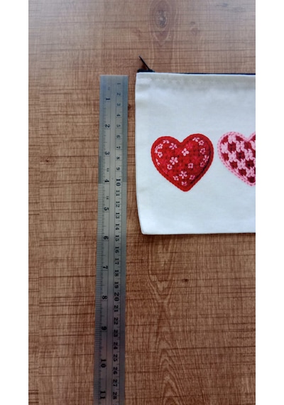 Wisheratelier Örme Kalp Desenli Bez El Çantası