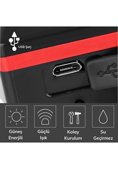 River World Işıklı Korna Bisiklet Solar Güneş Enerjili Çok Renkli