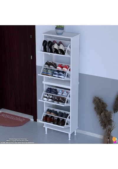 Eliusta Elenio 52 Cm Genişlik Beyaz Renk Ayaklı 4 Kapaklı Ayakkabılık 52x168x26 Cm Ayakkabılık Beyaz Eliusta Elenio 52 Cm Genişlik Beyaz Renk Ayaklı 4 Kapaklı Ayakkabılık 52x168x26 Cm Ayakkabılık Beyaz
