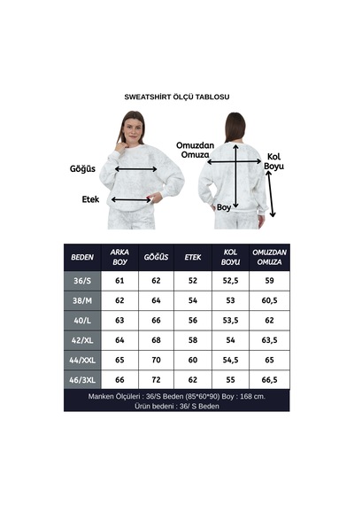 Penyebizden Valeria Kadın 3 İplik Şardonsuz Pamuk Oversize Bisiklet Yaka Sweatshirt-ekru-gri Baskılı