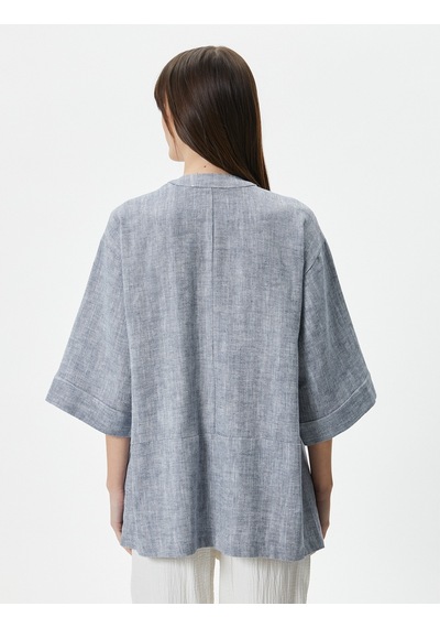 Koton Kimono Geniş Yarım Kollu Cep Detaylı Keten Pamuk Karışımlı Lacivert Desenli 4sak50069uw 4SAK50069UWH94 Lacivert Koton Kimono Geniş Yarım Kollu Cep Detaylı Keten Pamuk Karışımlı Lacivert Desenli 4sak50069uw 4SAK50069UWH94 Lacivert