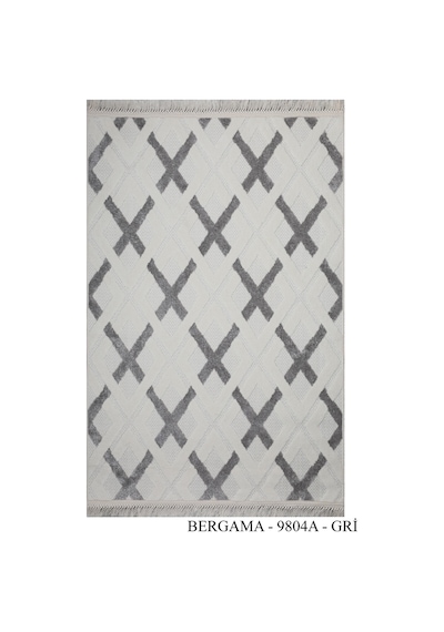 My Evilla Modern Dekoratif Bergama Gri Dokuma Halı