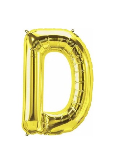 D Harf Folyo Gold Renk Balon Küçük 35 Cm Renkli
