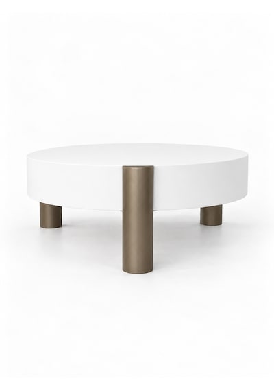 Noryn Yuvarlak Orta Sehpa Çap 90cm Beyaz Ve Bonj Renk Metal Ayak 35cm Modern Tasarım Dekoratif Beyaz - Bonj19 Noryn Yuvarlak Orta Sehpa Çap 90cm Beyaz Ve Bonj Renk Metal Ayak 35cm Modern Tasarım Dekoratif Beyaz - Bonj19