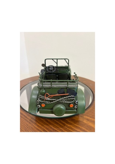 İnce İşçilikli El Yapımı Eskitme Metal Askeri Willys Jeep Maketi Klasik Ev Ve Ofis Dekorasyon