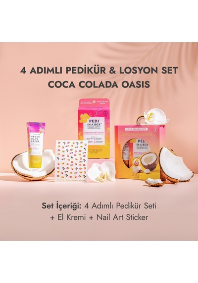 Pedı In A Box Deluxe Pedikür 4 Adımlı Set - Coco Colada + Losyon Set