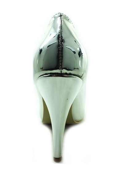 Çarıkçım Stiletto Kadın Ayakkabı Gümüş-Ayna 61 700