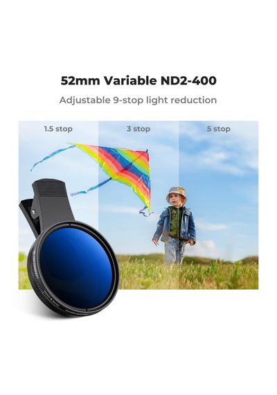 K&f Concept Klipsli 52mm Nd2-400 Filtre Seti - iPhone Uyumlu 15 / 14 / 13 / 12 / 11 Serisi