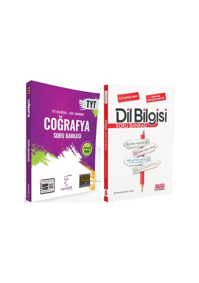 Karekök Yayınları Tyt Coğrafya Ve Akm Dil Bilgisi Soru Bankası Seti 2 Kitap